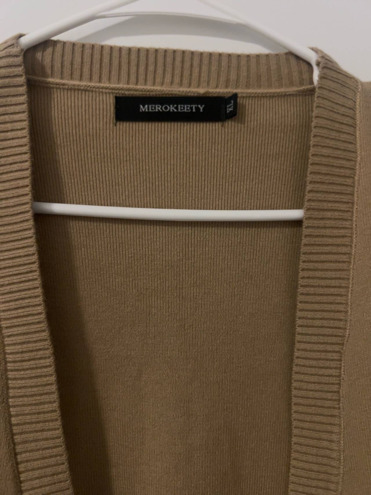 Vince Rib Placket Wool & Cashmere-Blend Cardigan Camel Tan
