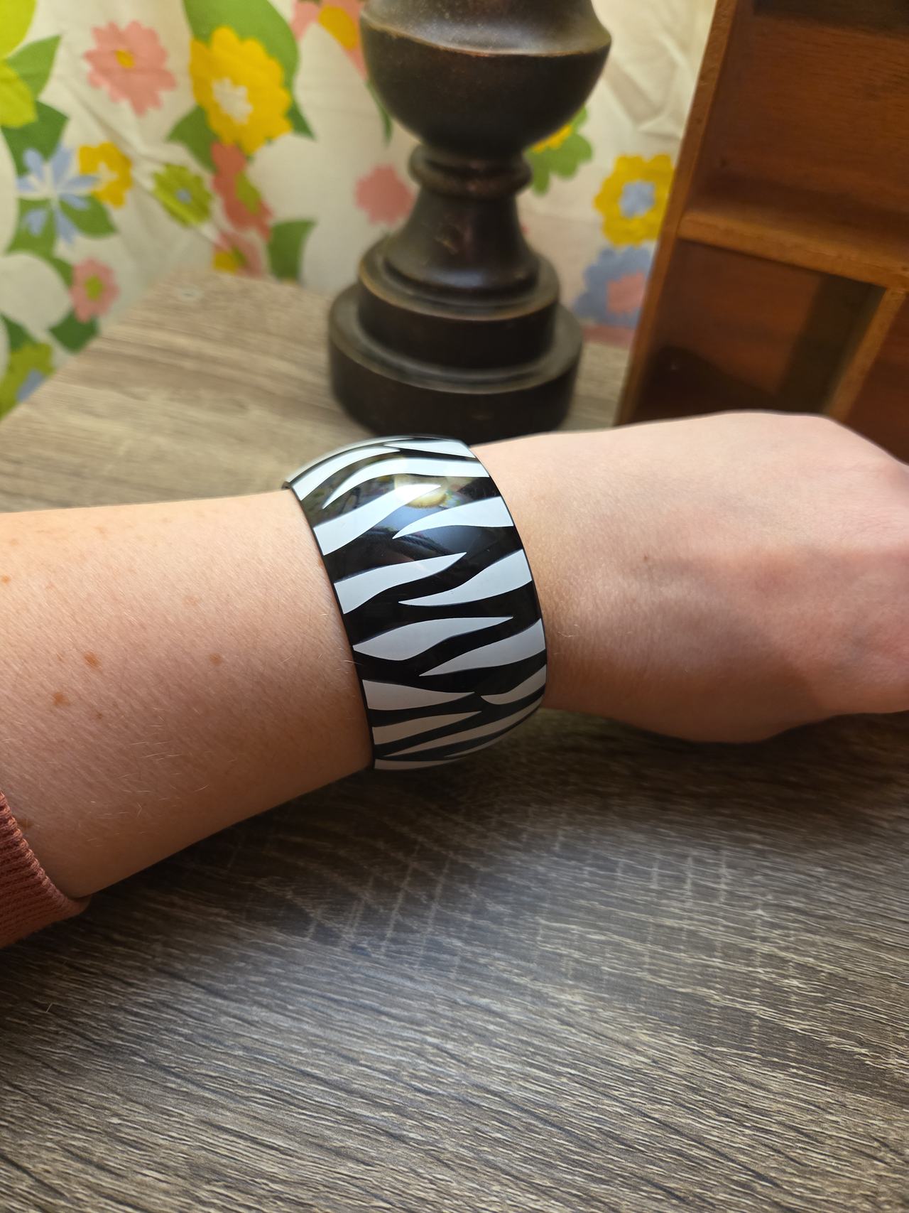 Zebra Print Bangle Bracelet