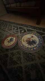 Isco Hand-Painted Rooster Decorative Plates-set of 8 - Image 6