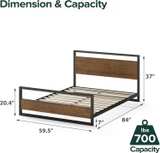 Zinus Suzanne Bamboo and Metal Platform Bed Frame with Footboard - Image 6