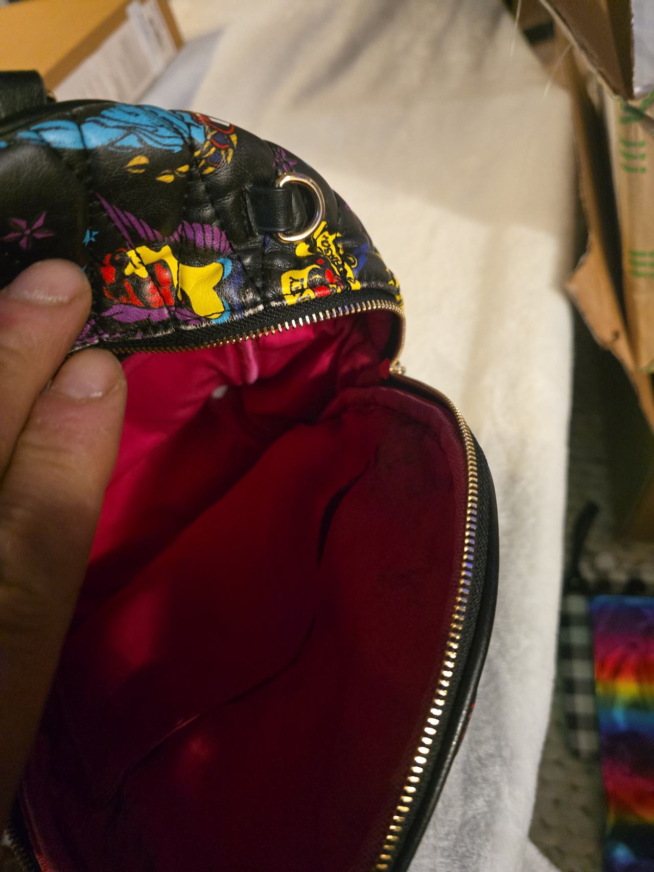 Betsey Johnson Tattoo Print Quilted Mini Backpack