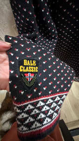 Dale of Norway Black & White Fair Isle 1/4 Zip Sweater - Image 3