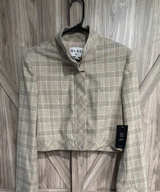 NA-KD Checkered Cropped Zip Blazer size 38 Women’s NWT - Image 1