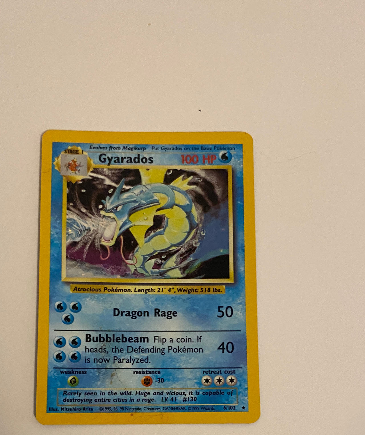 Pokémon Gyarados Base Set 6/102 Holo Card