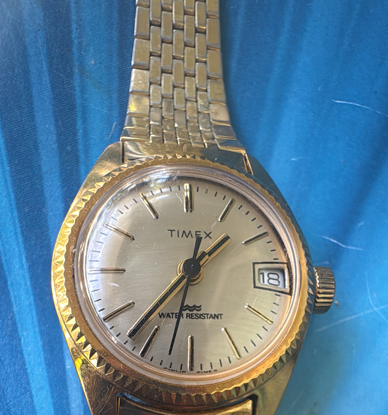 Timex Vintage Gold-Tone Date Watch