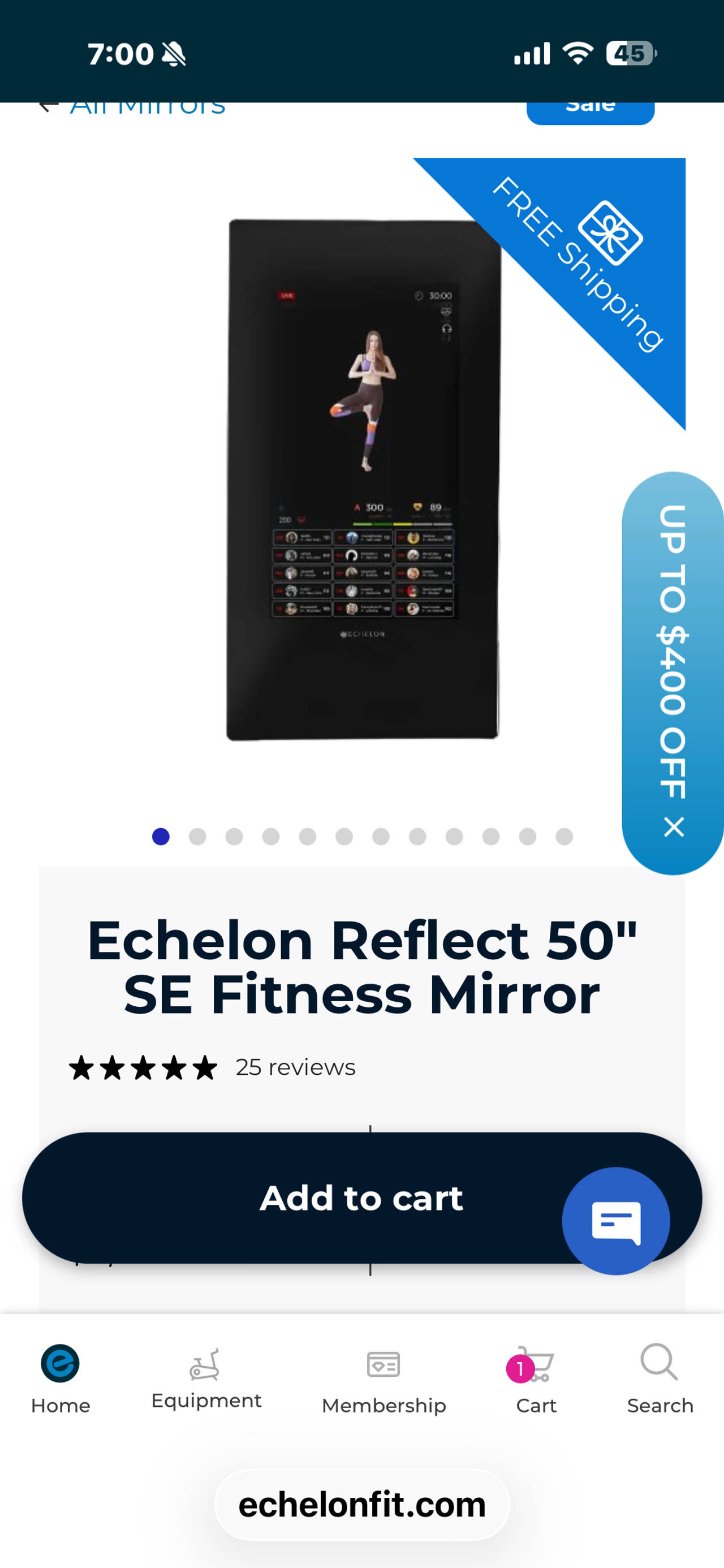 Echelon Reflect 50" SE Fitness Mirror