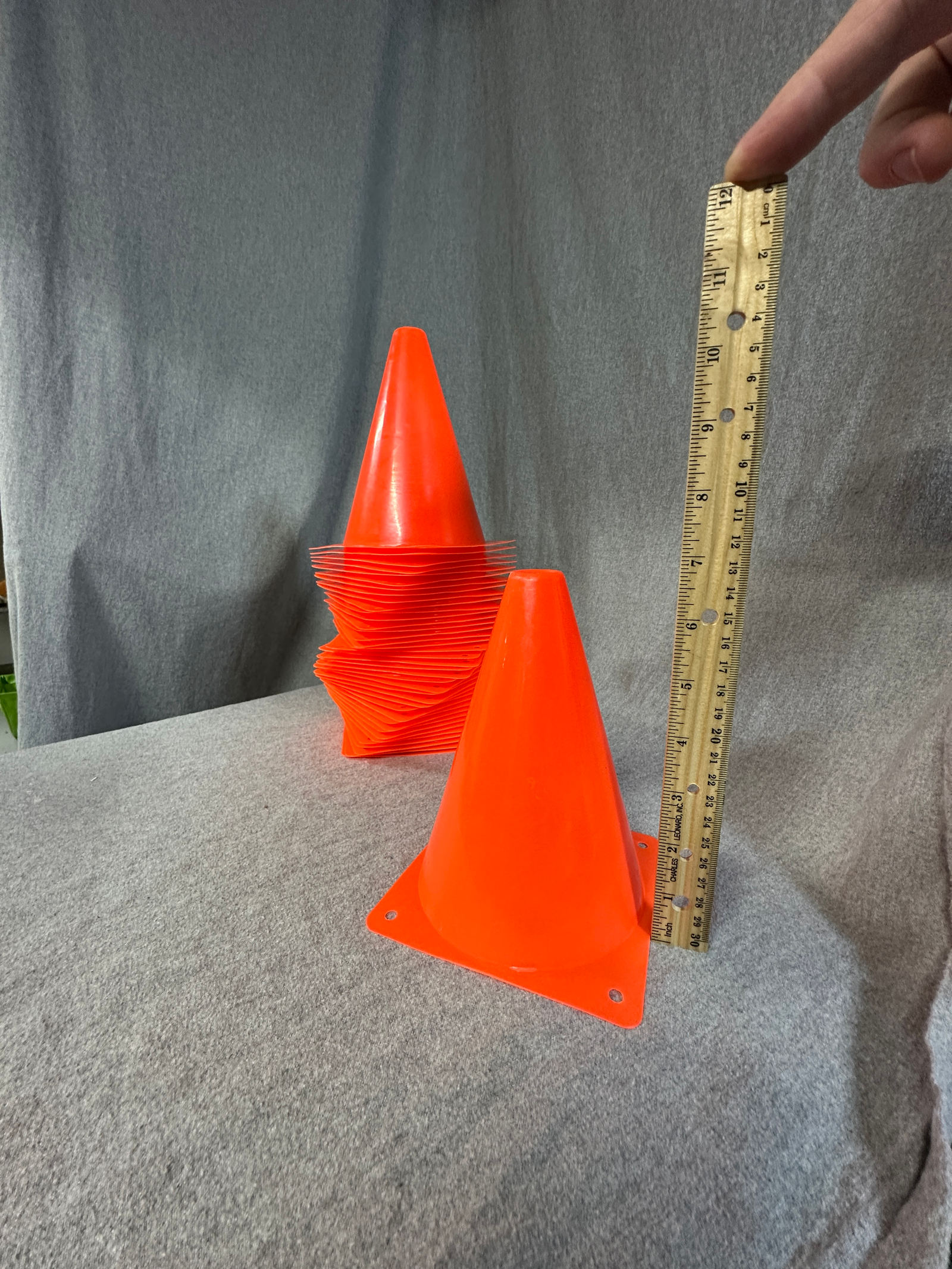 40-Pack 7-Inch Orange Plastic Training Cones
