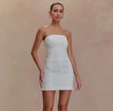 Meshki Strapless White Mini Dress - Image 3