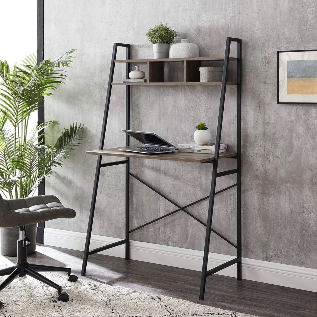 Ladder Desk by Walker Edison 72” x 36” - Gray Wash