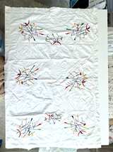 Vintage Mid-Century Modern Embroidered Tablecloth - Image 1
