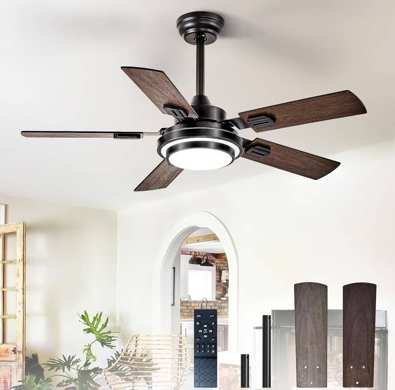 Depuley 42 Inch 5-Blade LED Ceiling Fan