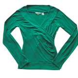 Derek Heart Green Long Sleeve Surplice Wrap Top - Image 1
