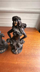 HIP Original Hawaiian Hula Girl Figurine Lava Resin 2pcs - Image 4