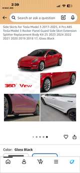Gloss Black Side Skirts for Tesla Model 3 2017-2025 - Image 4