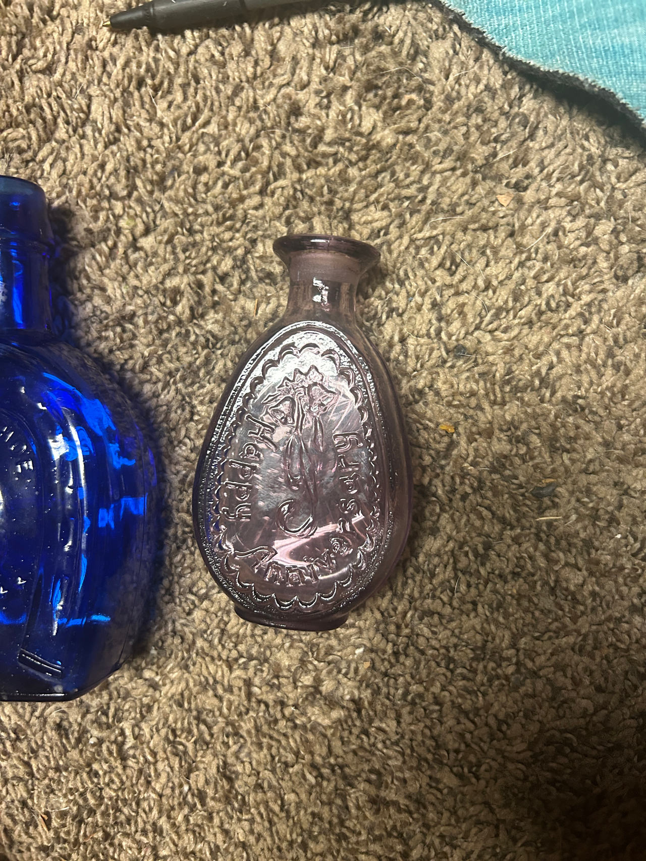 Our Lady of Guadalupe Purple Glass Bottle