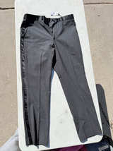 Express Slim Grey Satin Stripe Tuxedo Pant - Image 1