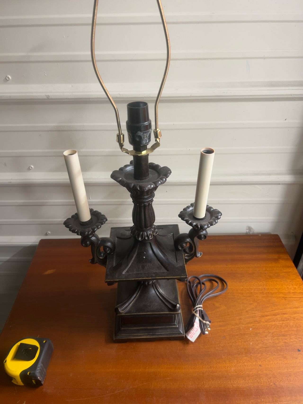 Vintage Black & Gold Candelabra Table Lamp