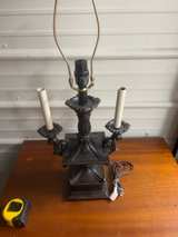 Vintage Black & Gold Candelabra Table Lamp - Image 1