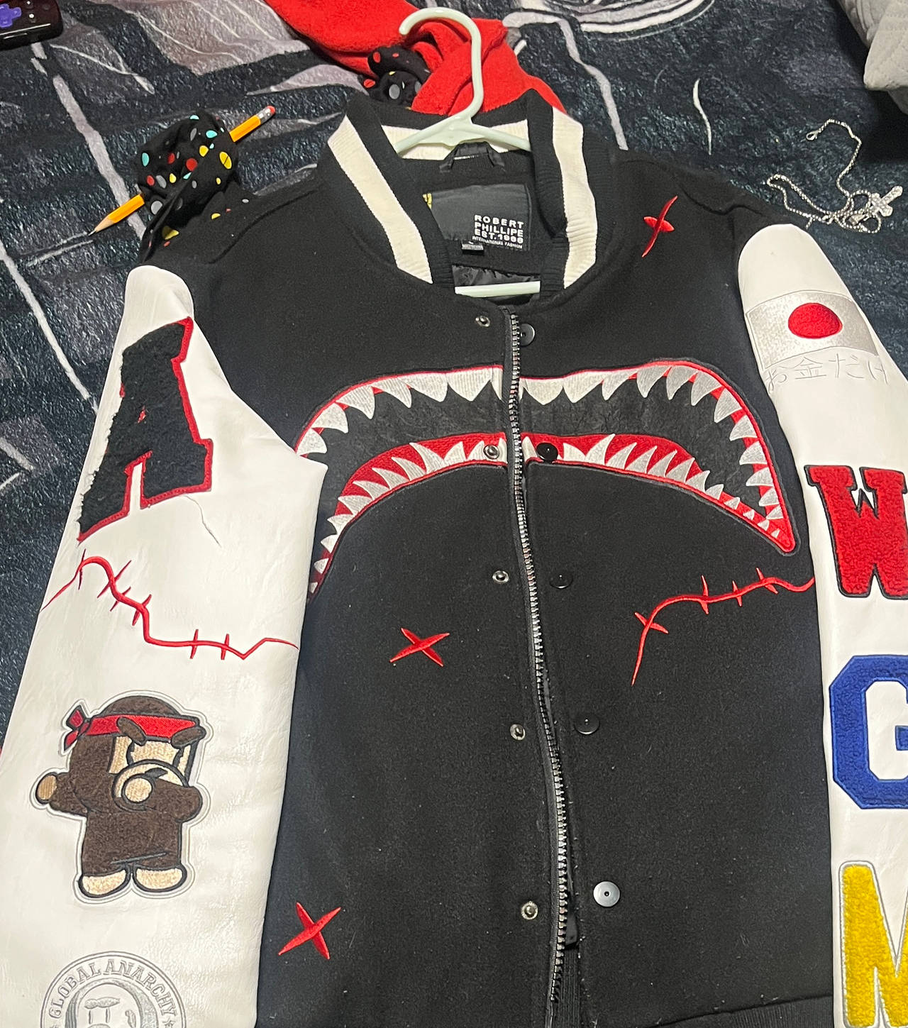 Robert Phillips Shark Mouth Varsity Jacket