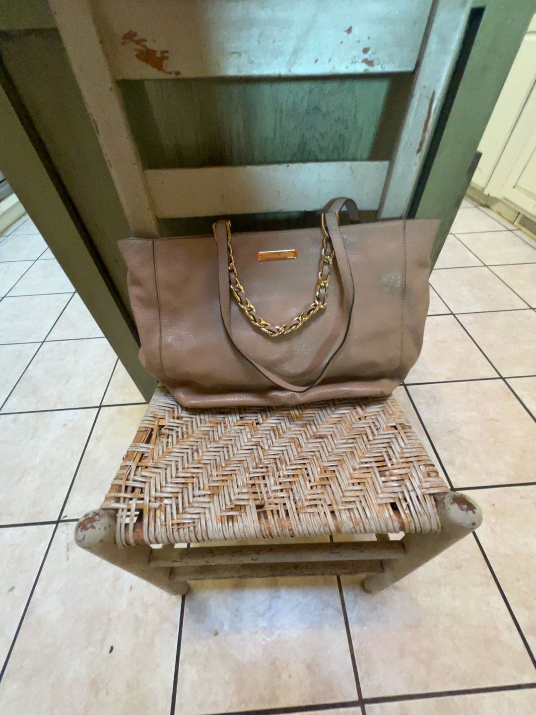 Michael Kors Harper Tote Taupe Pebbled Leather