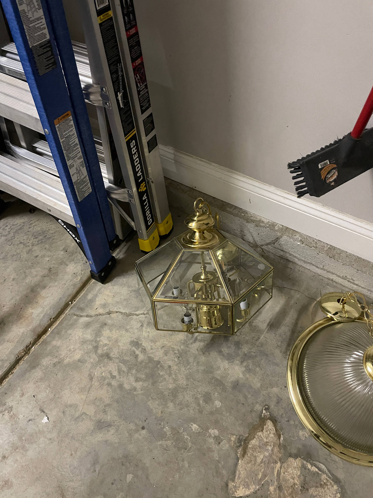 Brass Hexagonal Foyer Pendant Light