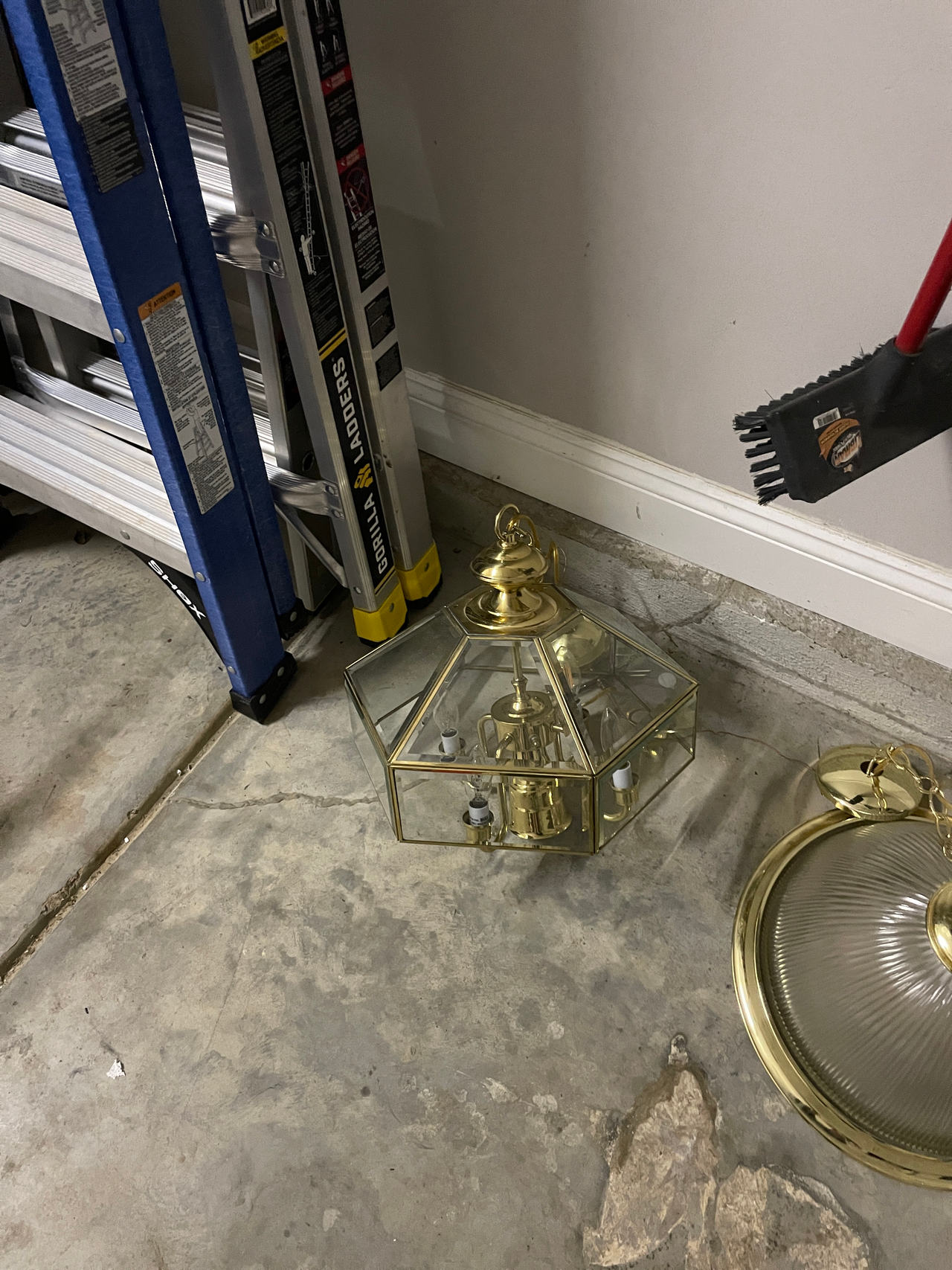 Brass Hexagonal Foyer Pendant Light