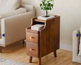 Slim Mid-Century Modern End Table with Drawers - Image 1