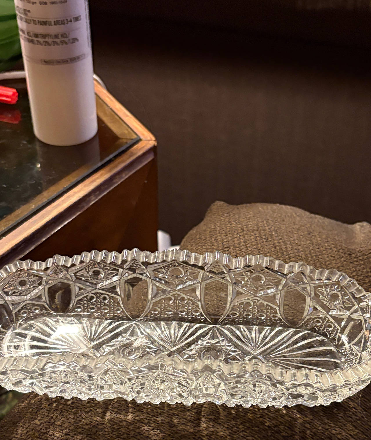 Vintage Pressed Glass Celery Dish