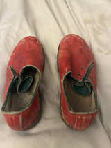 Antique Handmade Children's Red Leather Shoes (1860-1910) - Image 1