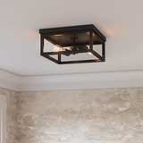 Hampton Bay 12.5 in. 2-Light Distressed Black Flush Mount - Image 8