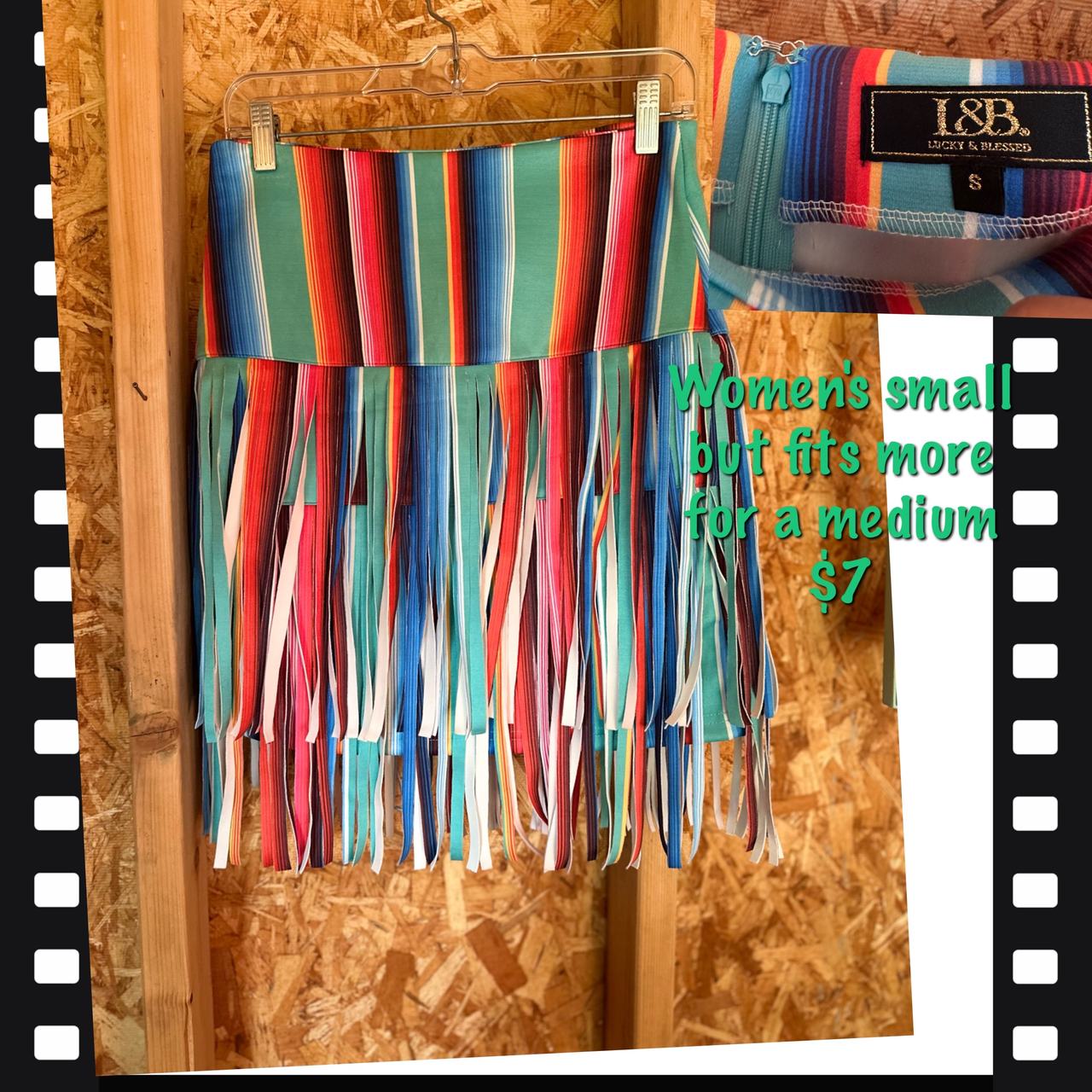 L&B Serape Fringe Skirt