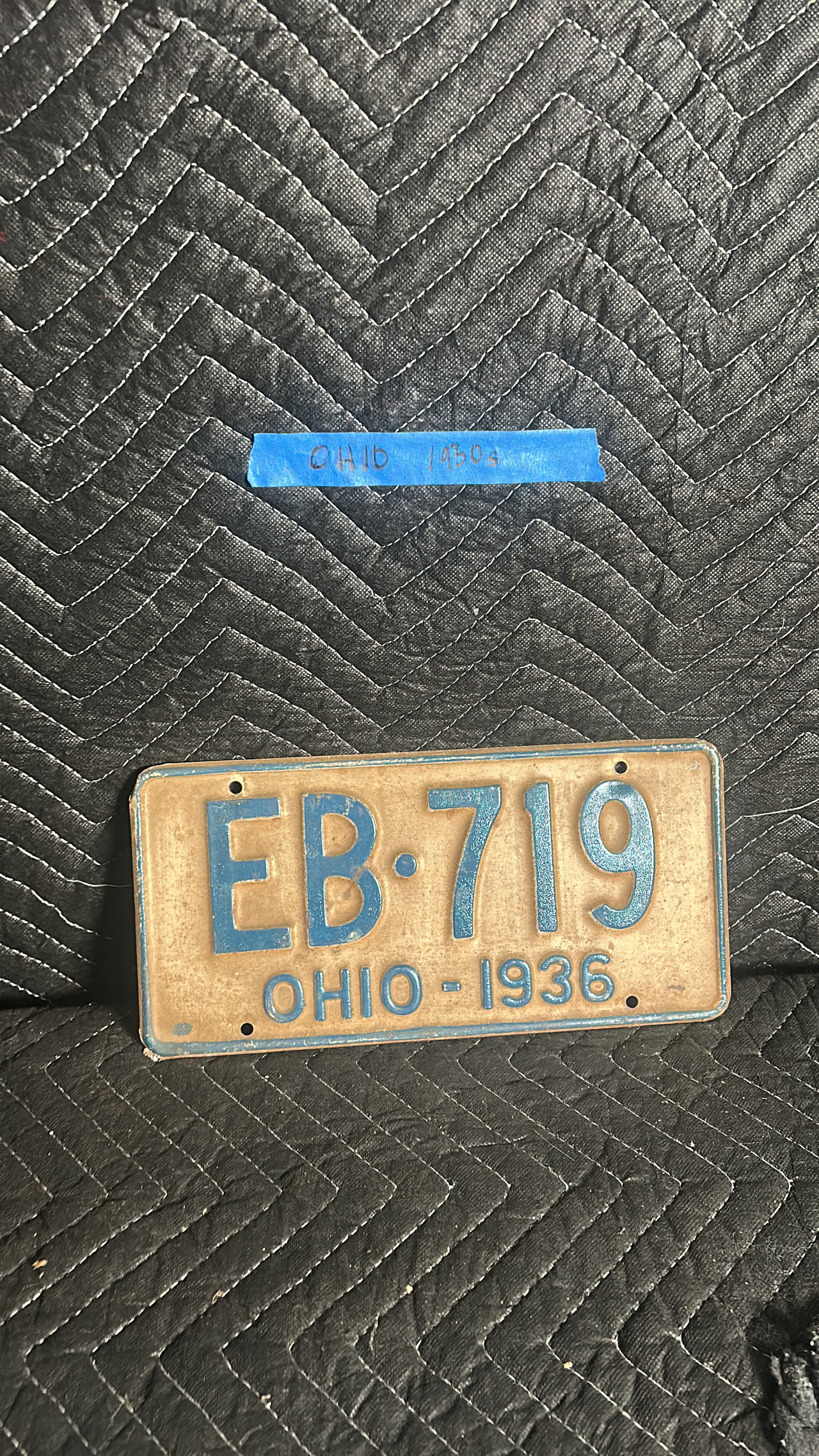 1936 Ohio License Plate