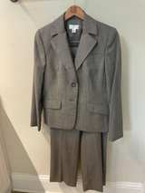 LOFT Women's Gray Pinstripe Pantsuit - Image 1