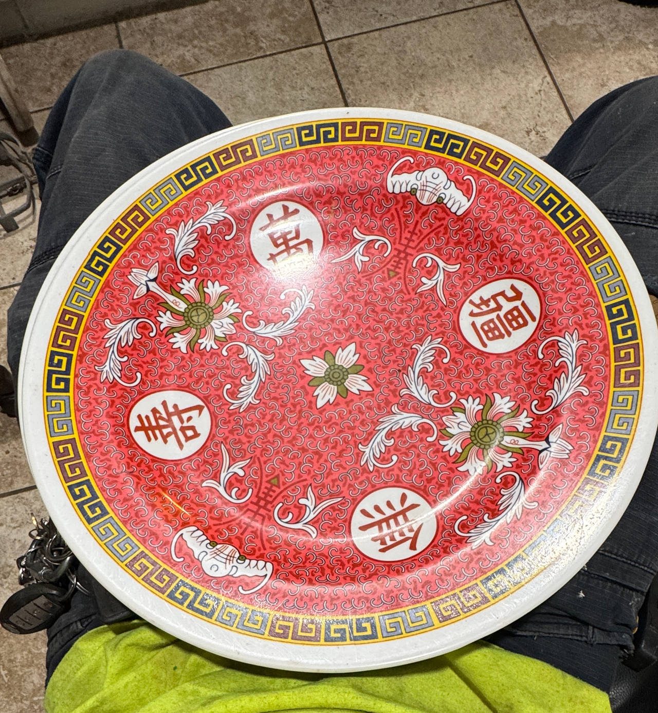 X2 Chinese Longevity Melamine Serving Plate