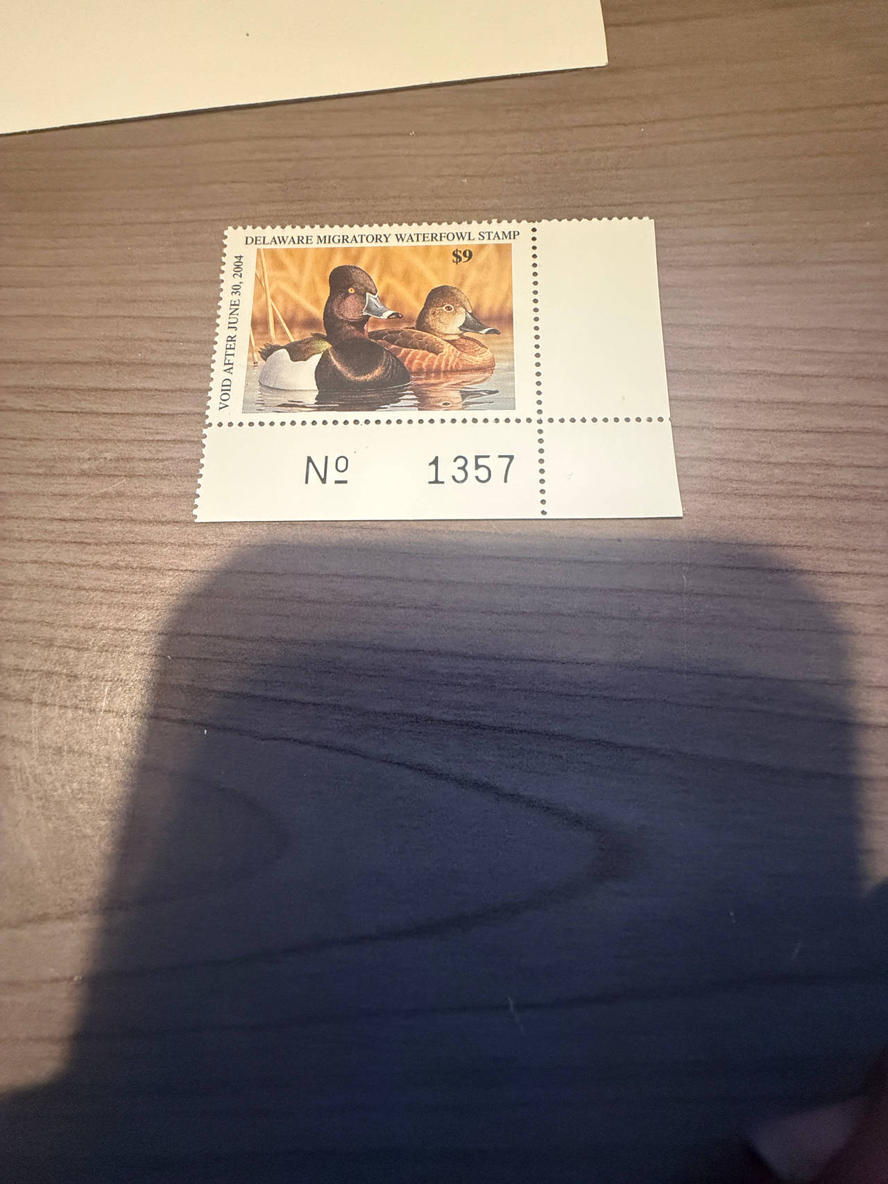 2003-2004 Delaware Migratory Waterfowl Stamp Ring-necked Ducks mint