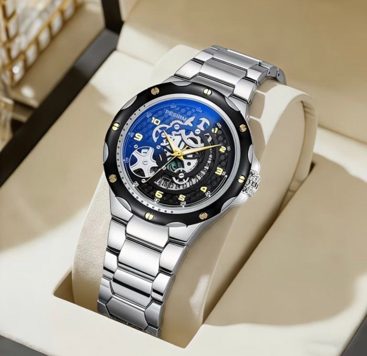 Pesirn Men's Skeleton Quartz Watch Inv#3015A