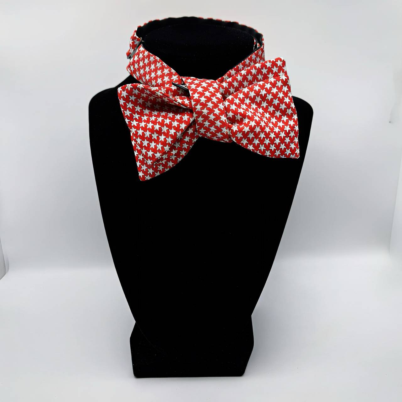 Salvatore Ferragamo Red Silk Geometric Bow Tie