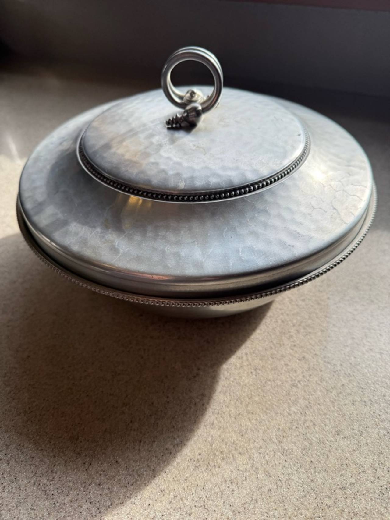 B.W. Buenilum Hammered Aluminum Serving Dish with Lid and Pyrex Insert
