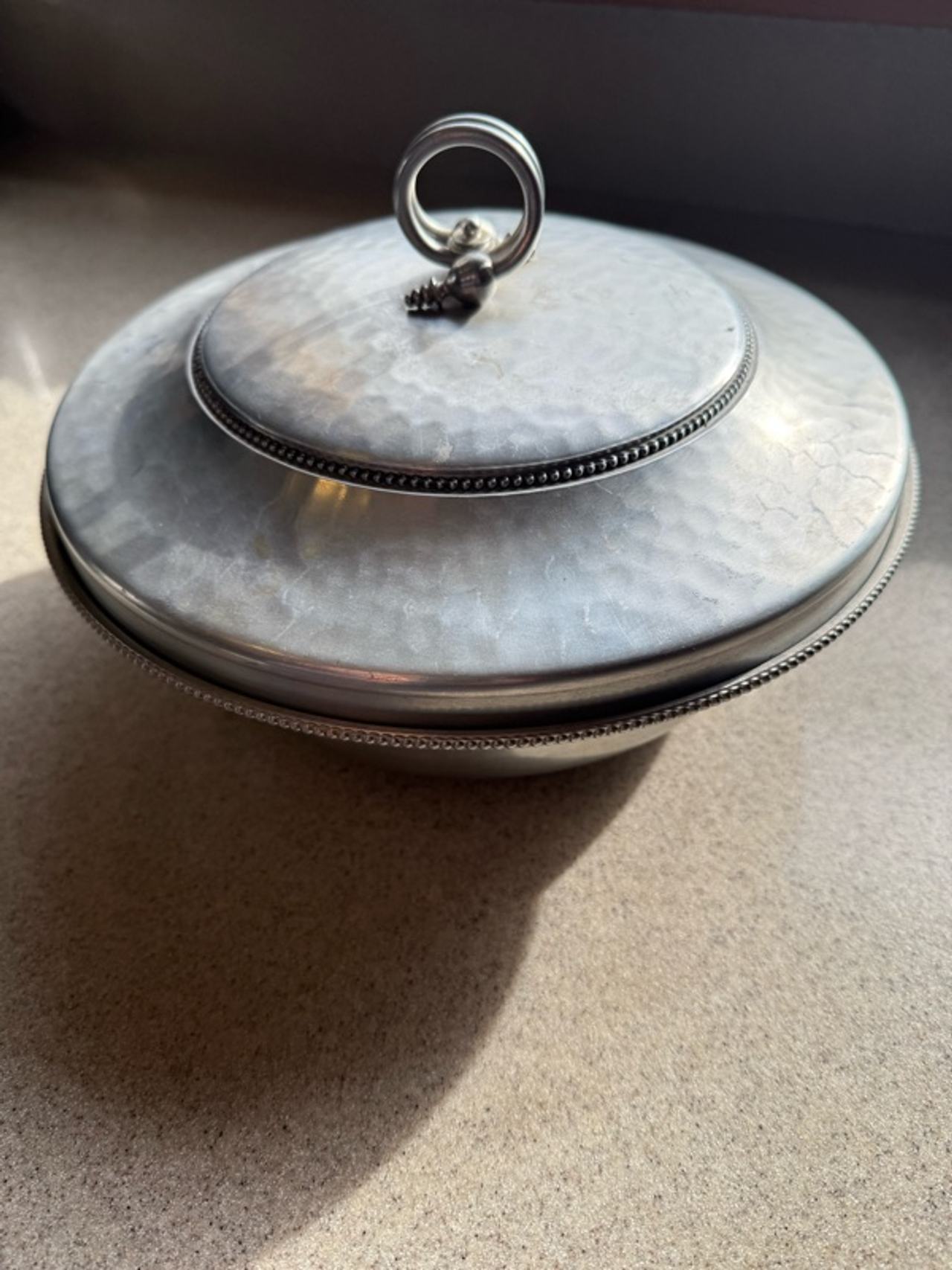 B.W. Buenilum Hammered Aluminum Serving Dish with Lid and Pyrex Insert