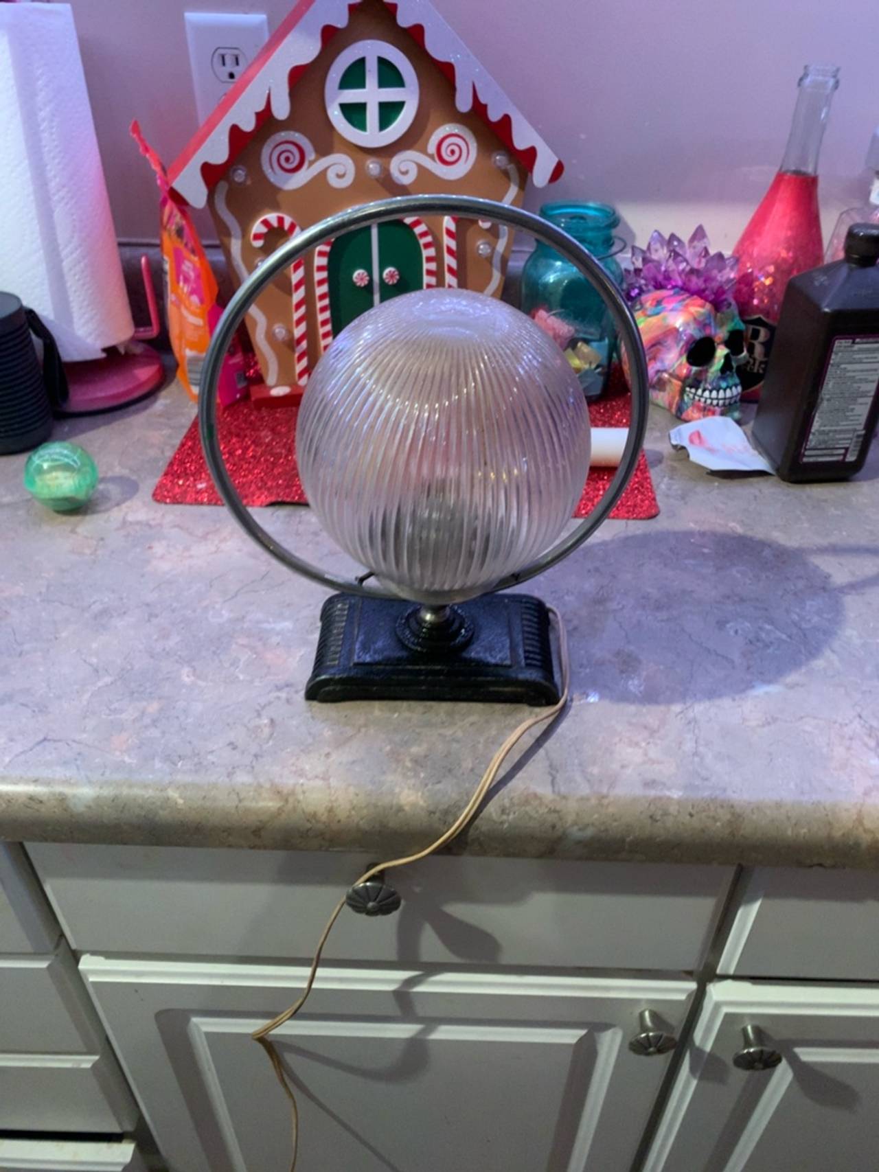 Mid Century Modern Chrome Glass Table Lamp