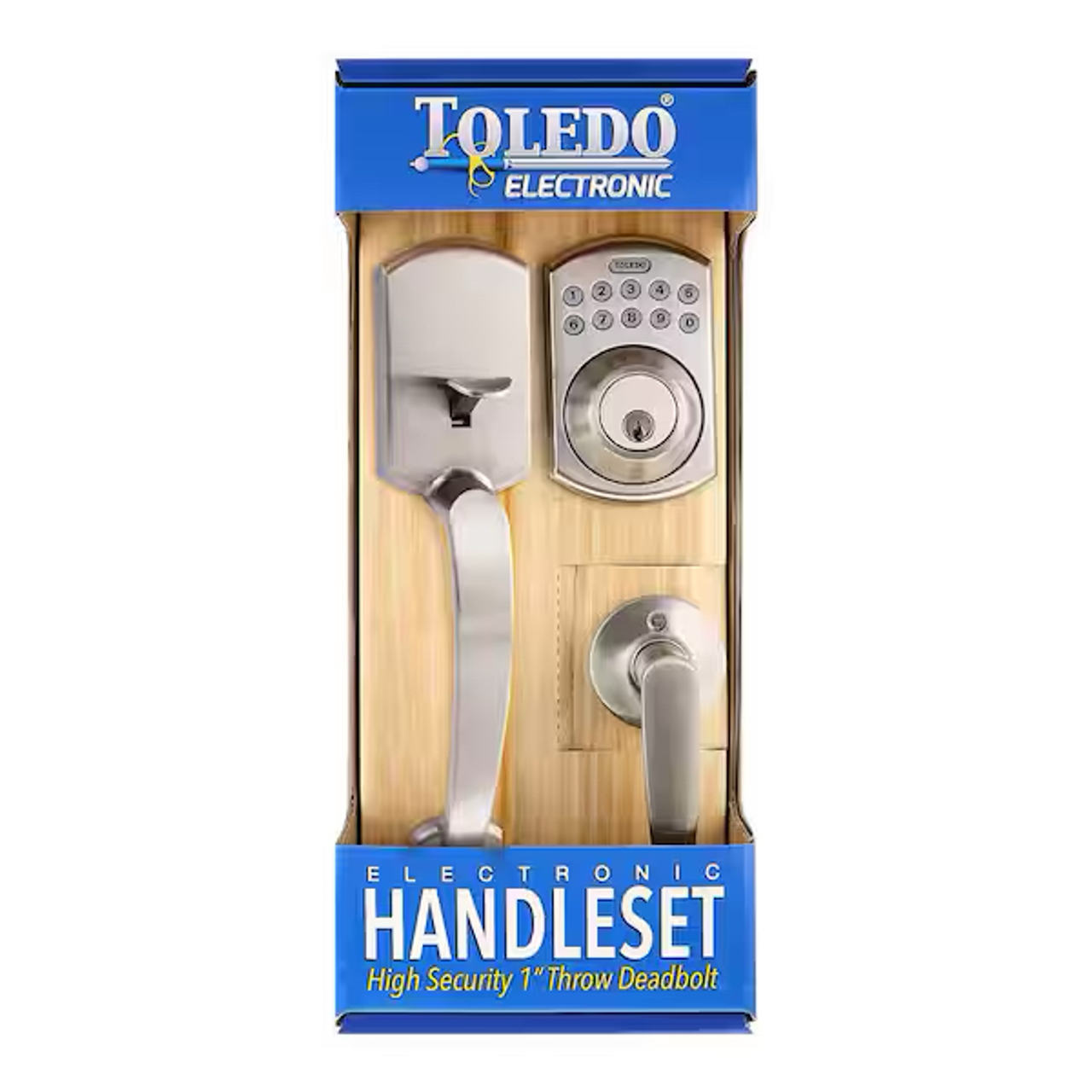 Toledo Electronic Handleset Satin Nickel