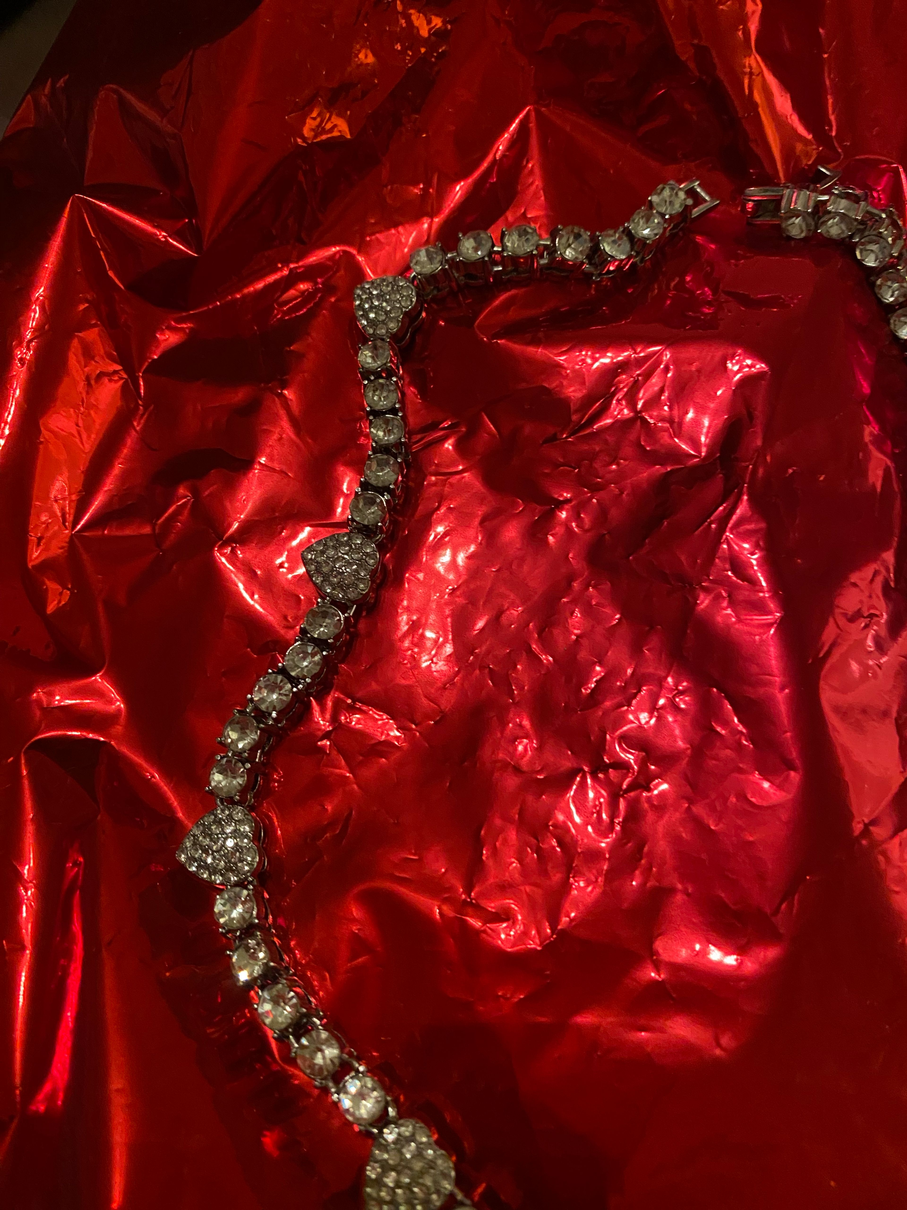 Silver Crystal Halo Heart Necklace - Image 3