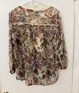 Vintage America Blues Floral Lace Henley Blouse - Image 3