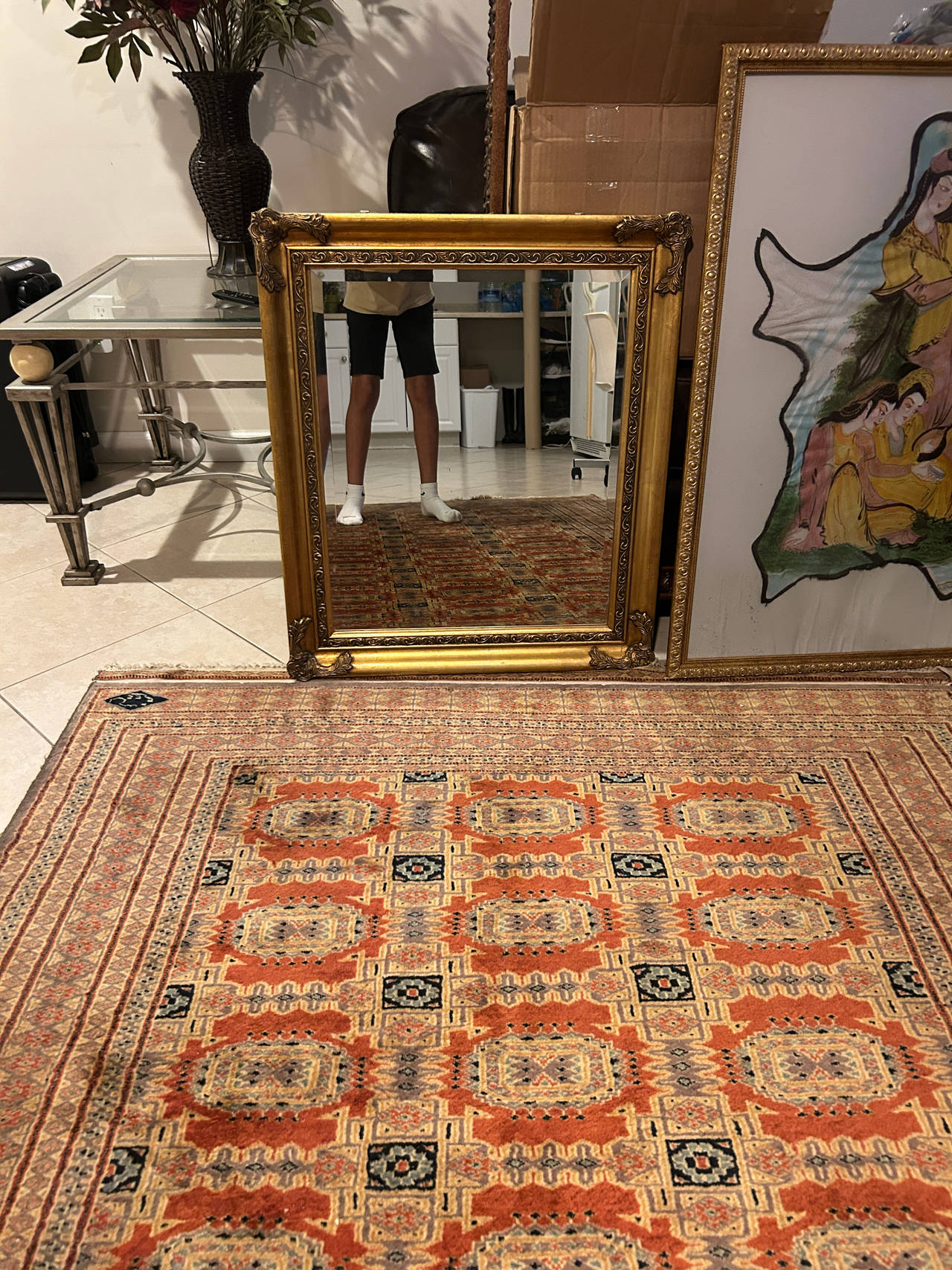 Ornate Gold Framed Wall Mirror