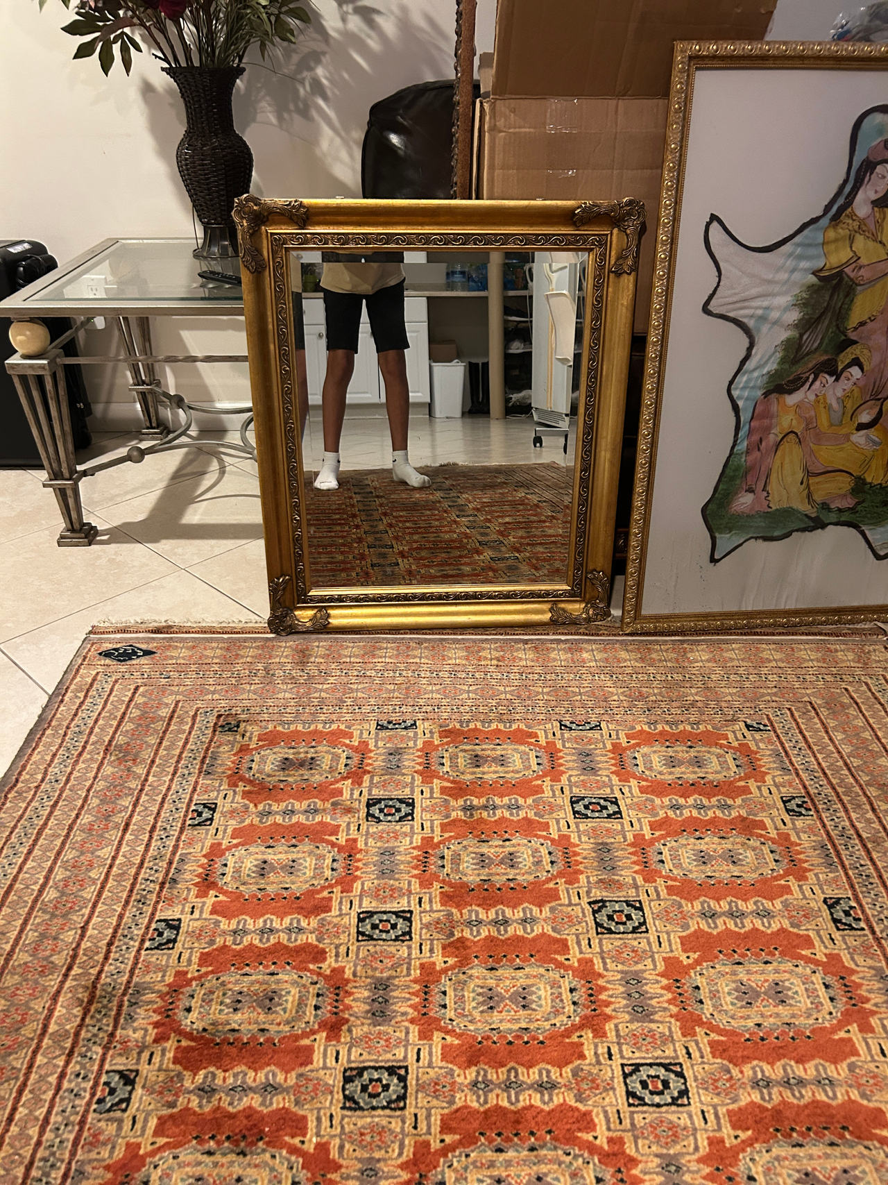 Ornate Gold Framed Wall Mirror