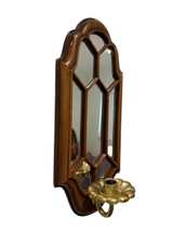Vintage Cathedral Metal Mirror Wall Sconces Pair - Image 2