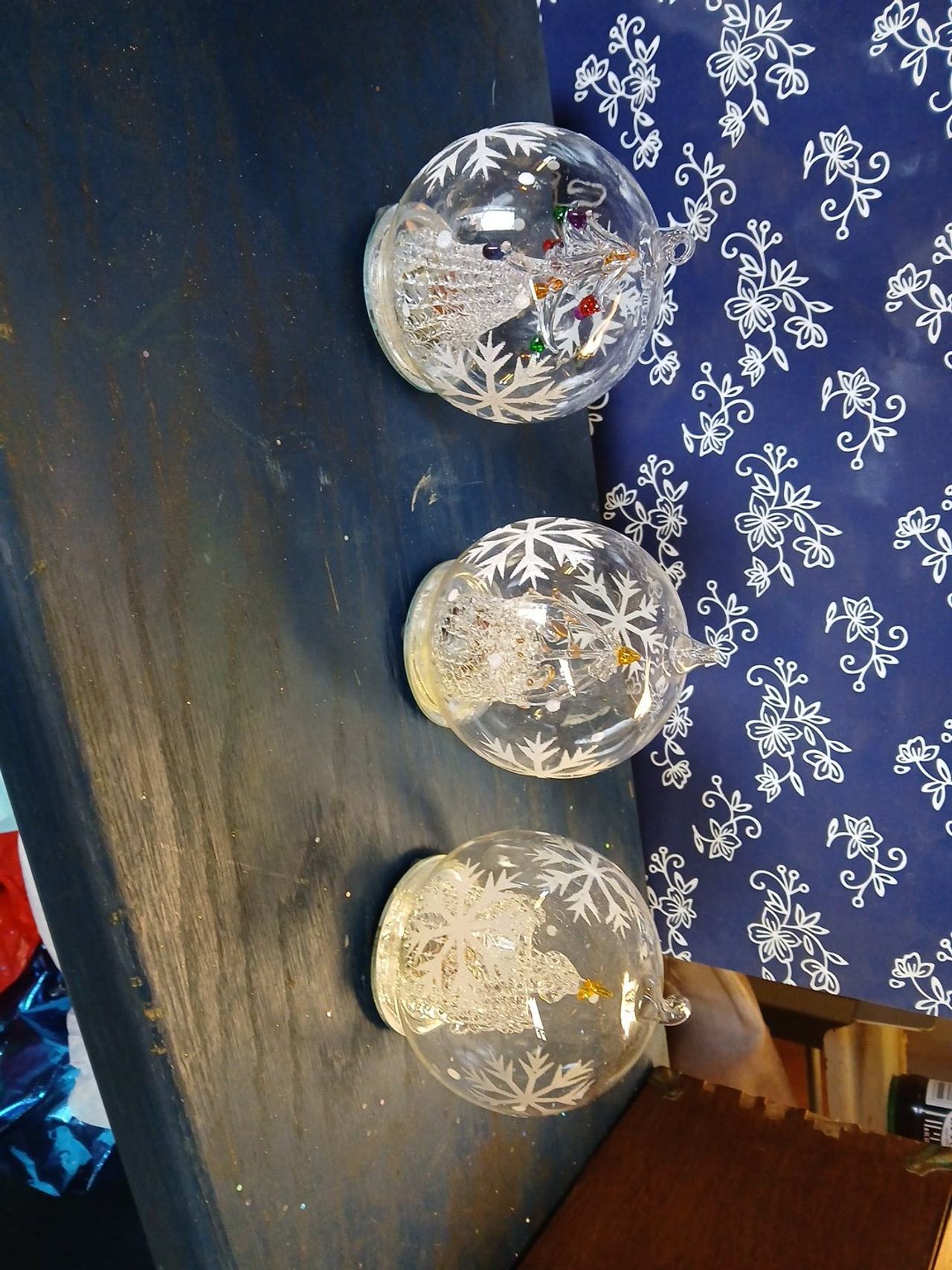 Glass Christmas Tree Inside Globe Ornaments