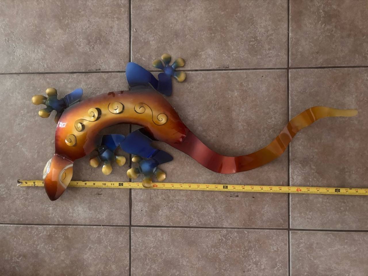 Metal Gecko Wall Art Sculpture