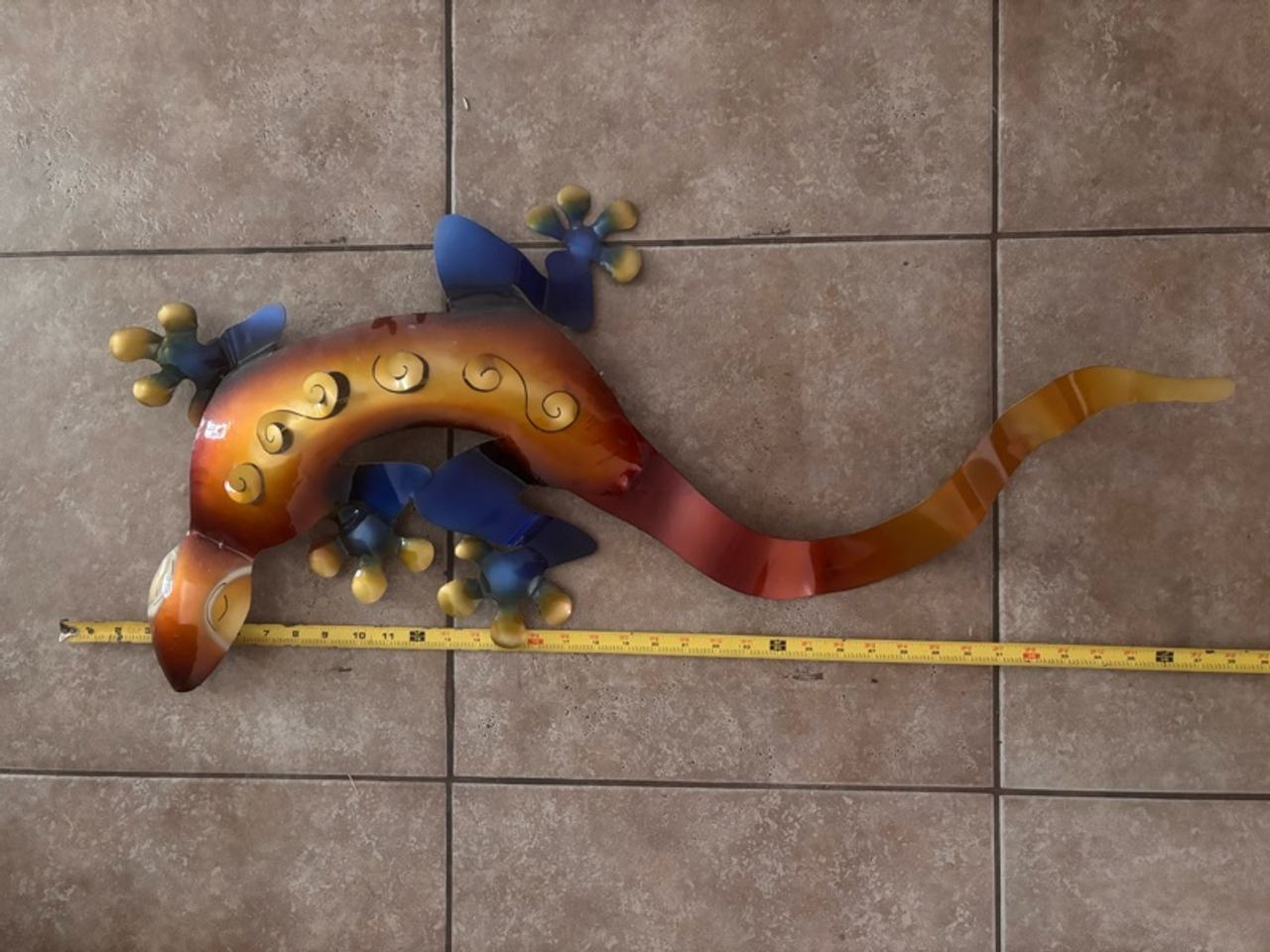 Metal Gecko Wall Art Sculpture