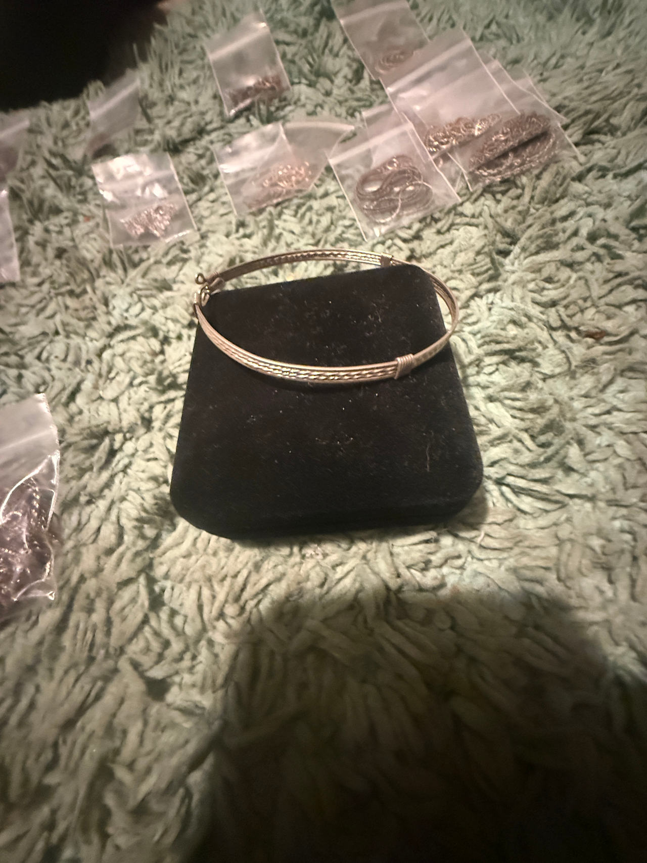 Silver Braided Bangle Bracelet